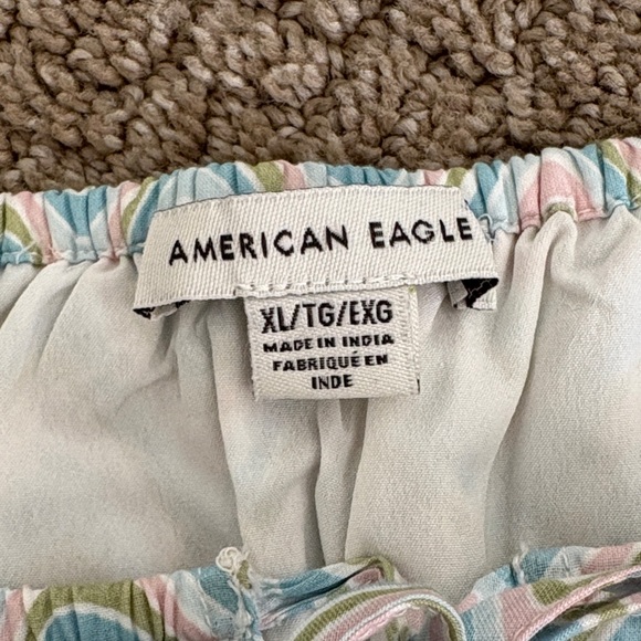 American Eagle Striped Green Blue Pink White Cottagecore Striped Tank Top XL - Picture 3 of 9